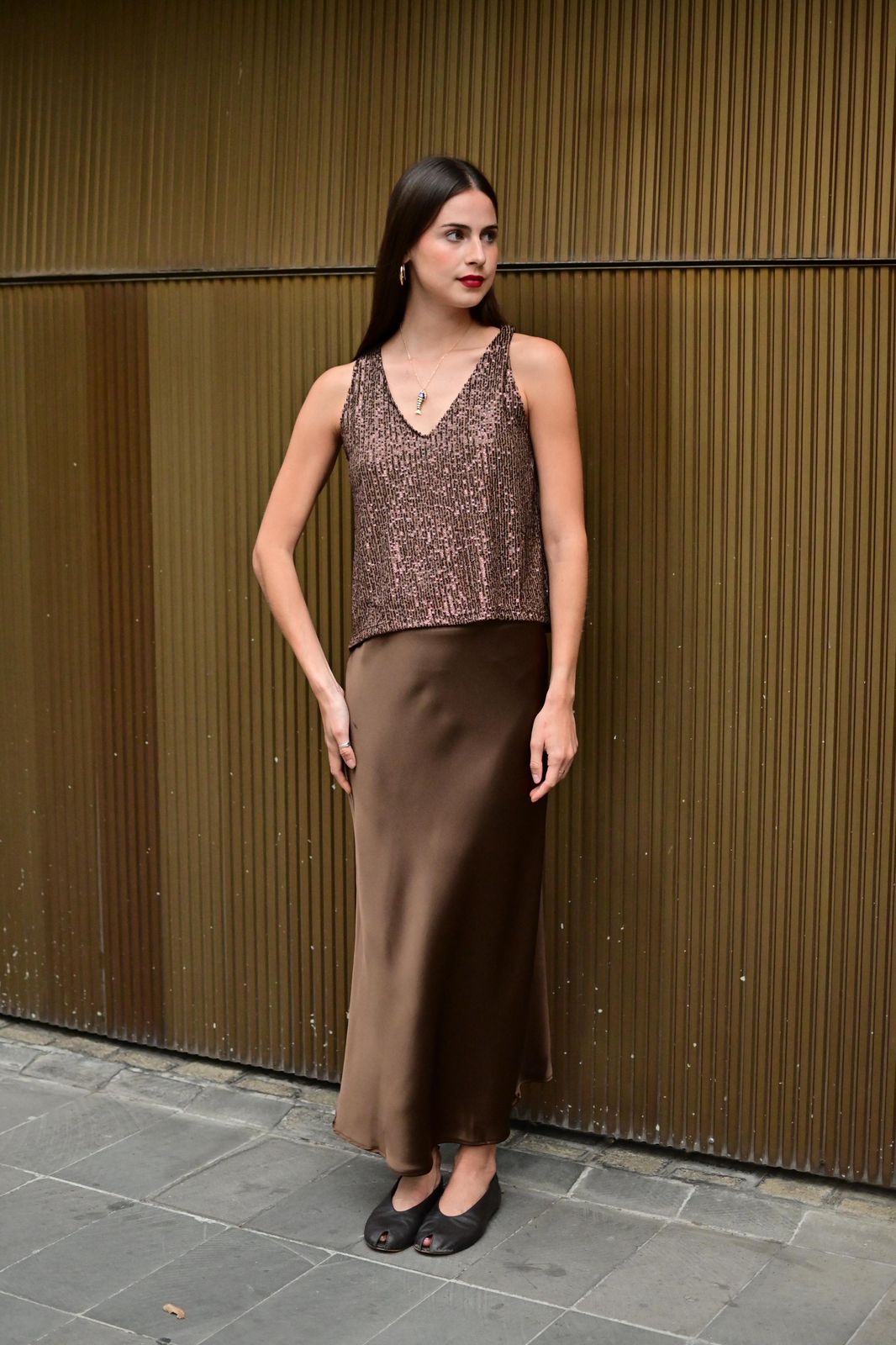 FALDA SLIP BROWN