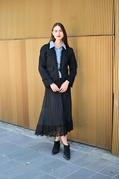 Falda plisada negra