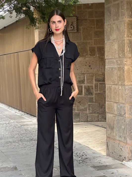 Blusa manga Corta Black