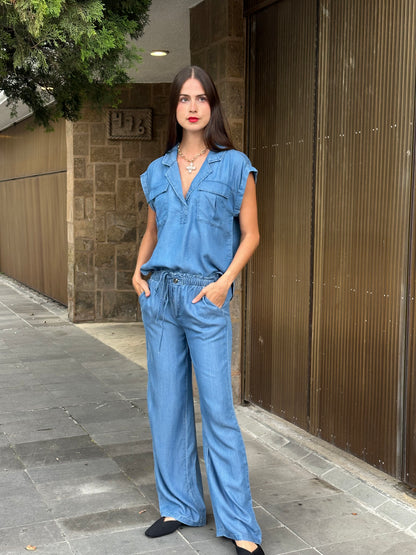 Blusa manga Corta Blue