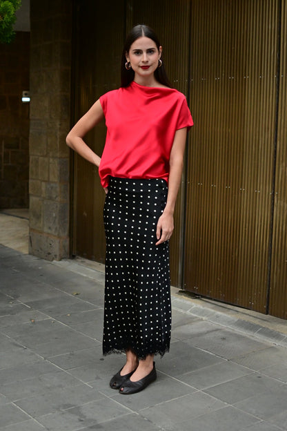 Falda lunares negro