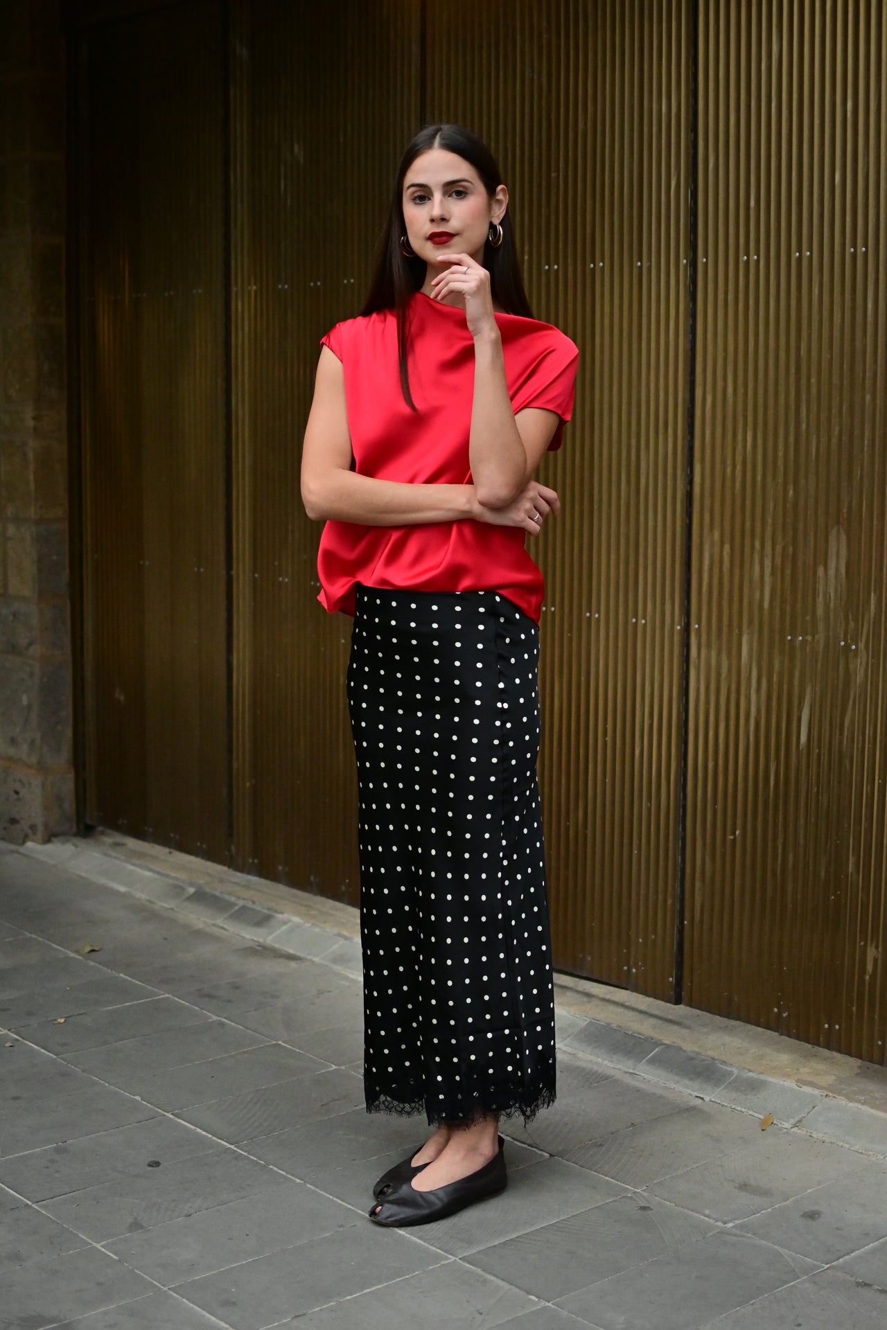 Falda lunares negro