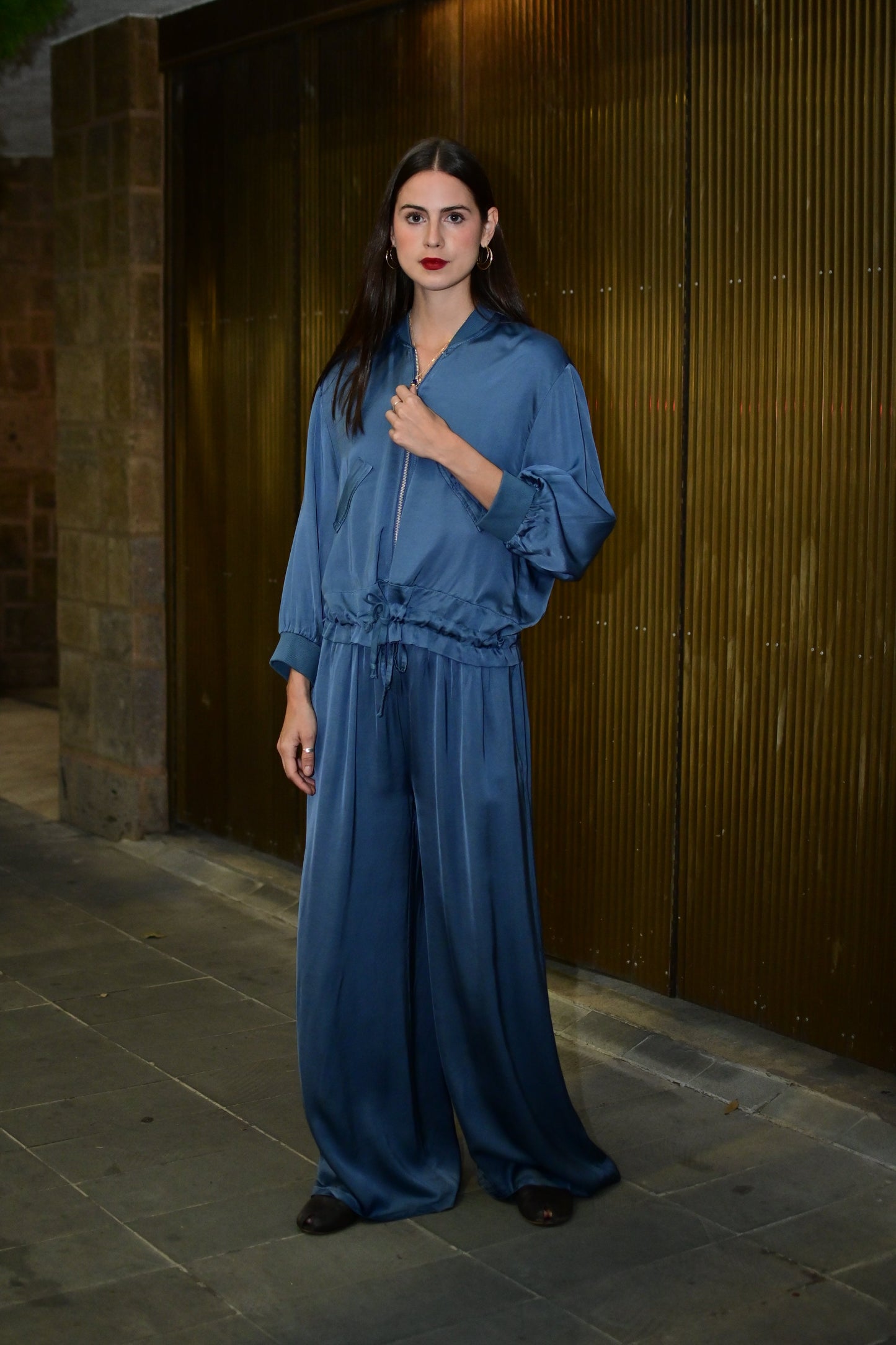 Chamarra satín denim